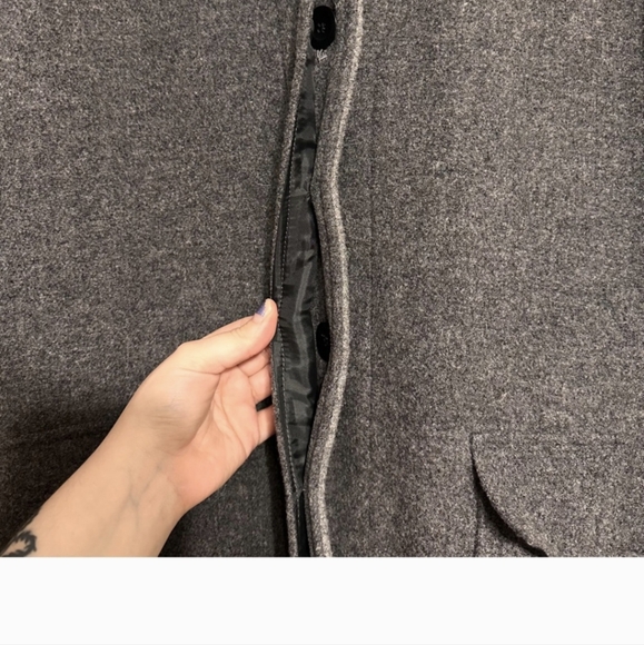 Eddie Bauer Women’s Wool Hooded Overcoat Jacket Size XXL Grey - Picture 3 of 6